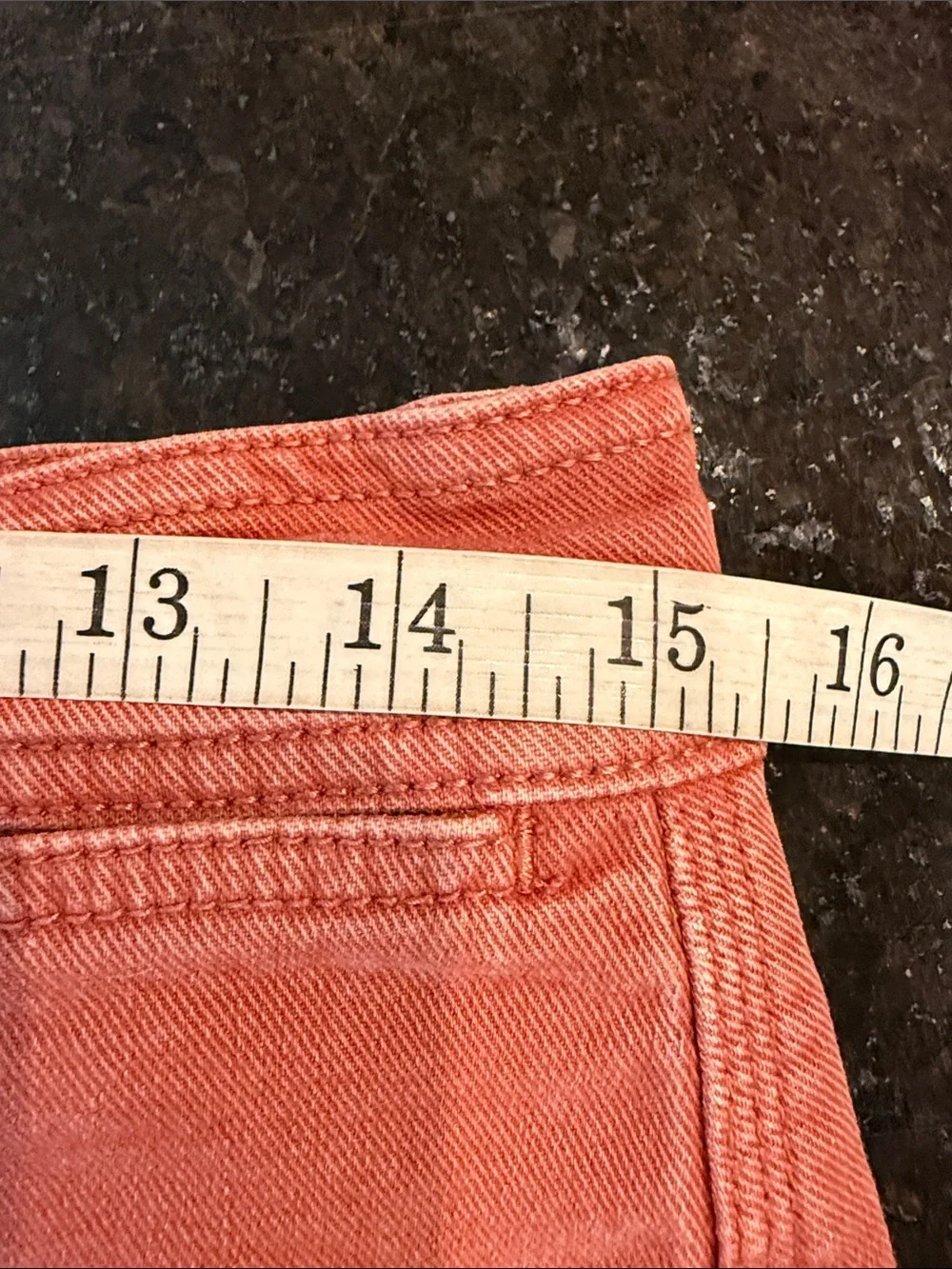 LOFT Rust Orange Welt Pocket High Rise Stretch Denim Jean Shorts Size 30/10